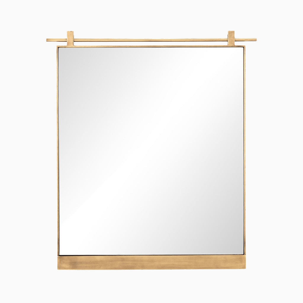 Clancy Small Mirror in Antique Brass