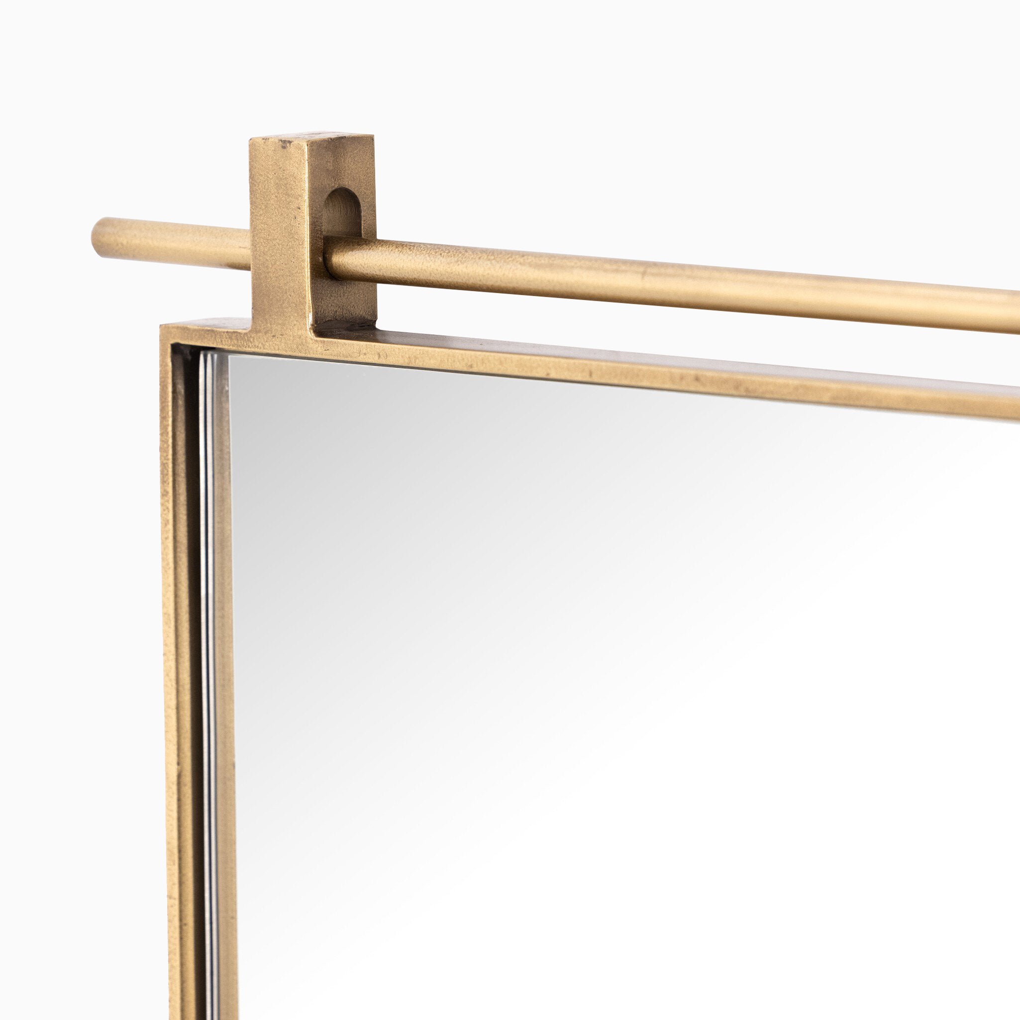 Clancy Small Mirror in Antique Brass