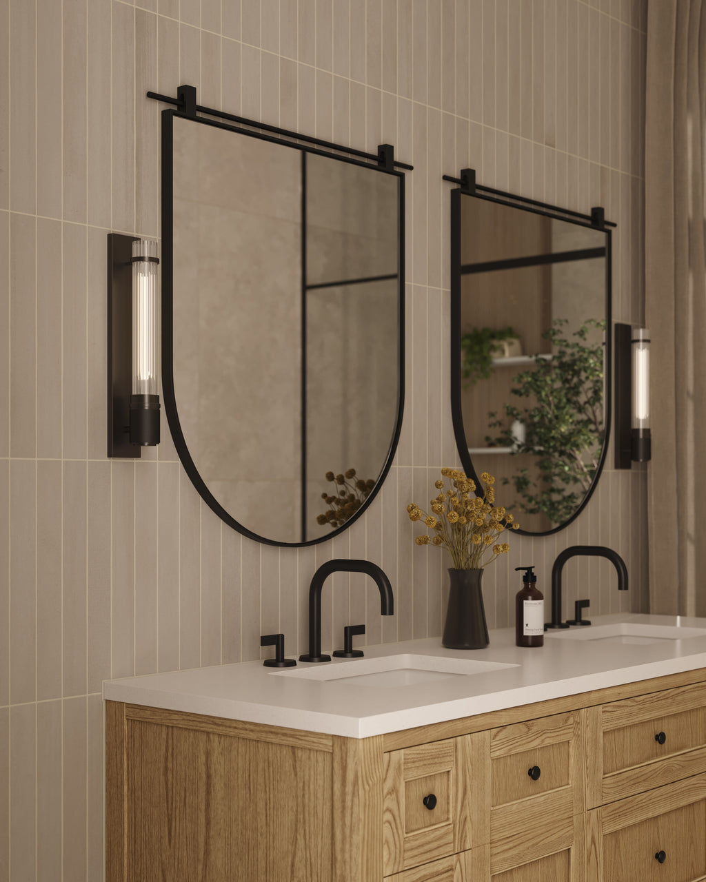 Clancy Small Arch Mirror in Antiqued Iron
