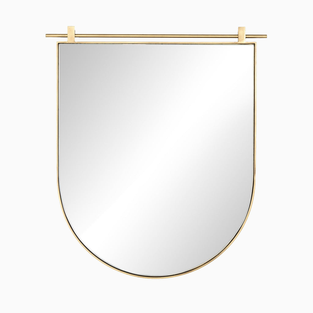 Clancy Small Arch Mirror in Antique Brass