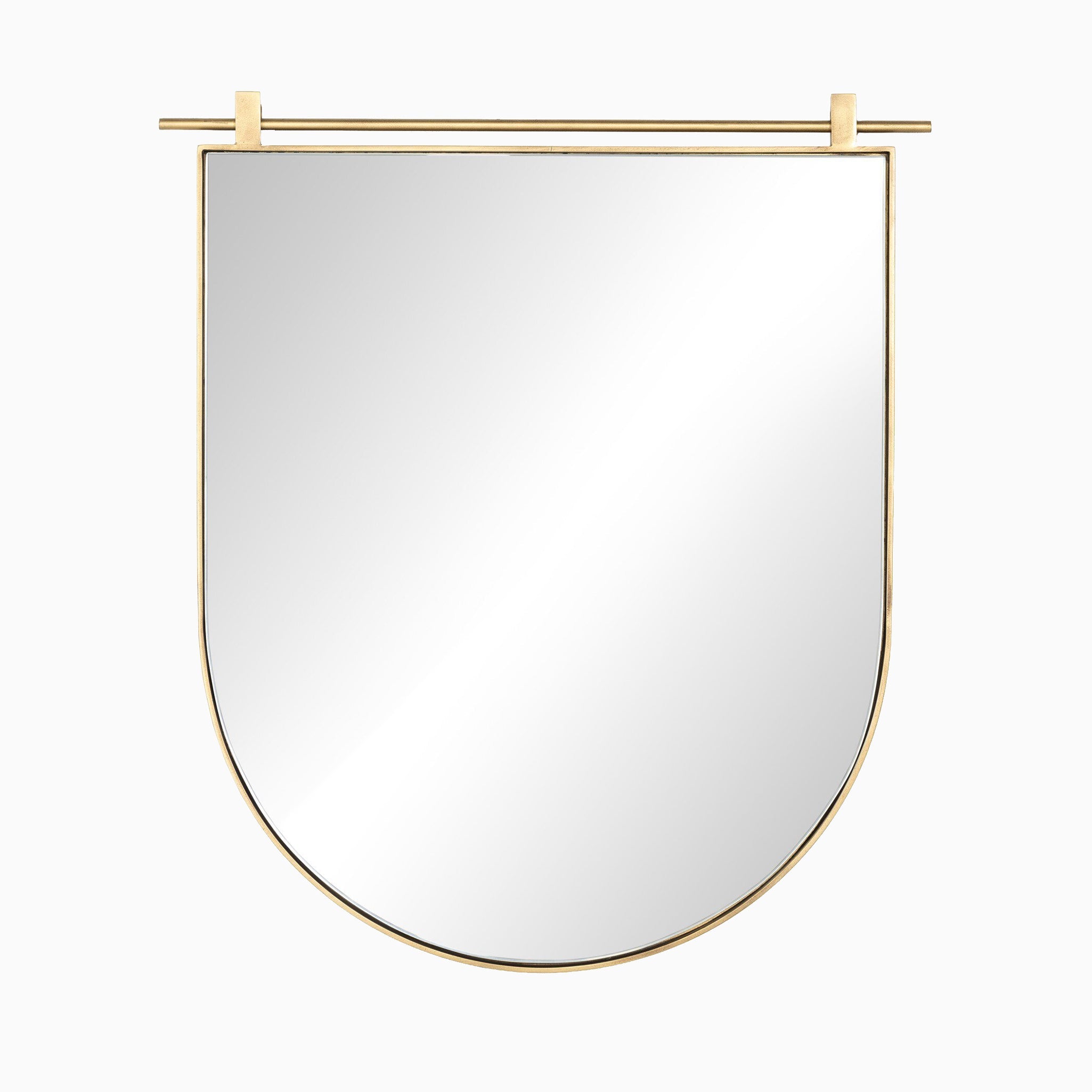 Clancy Small Arch Mirror in Antique Brass