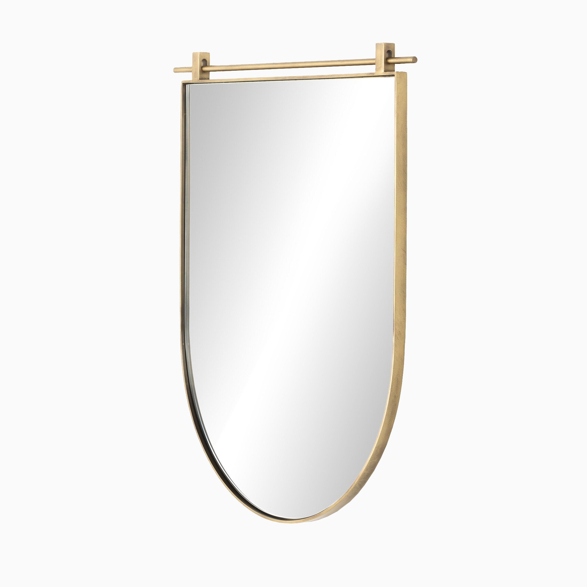 Clancy Small Arch Mirror in Antique Brass