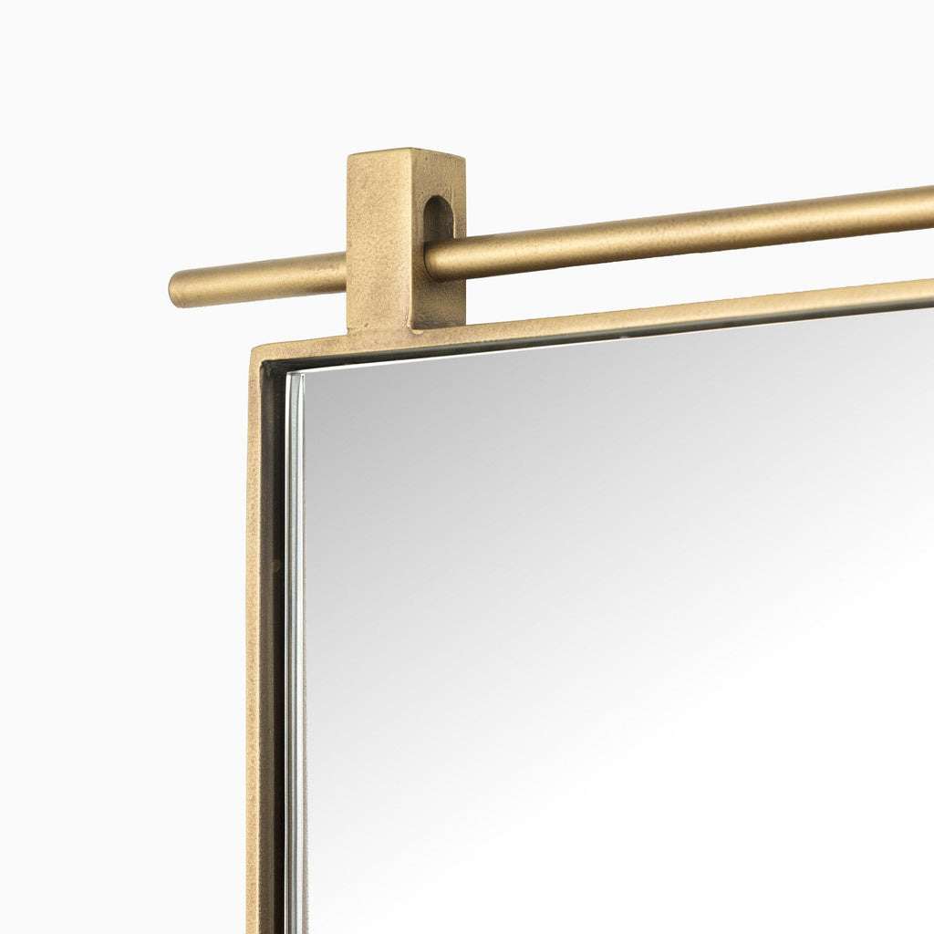 Clancy Small Arch Mirror in Antique Brass