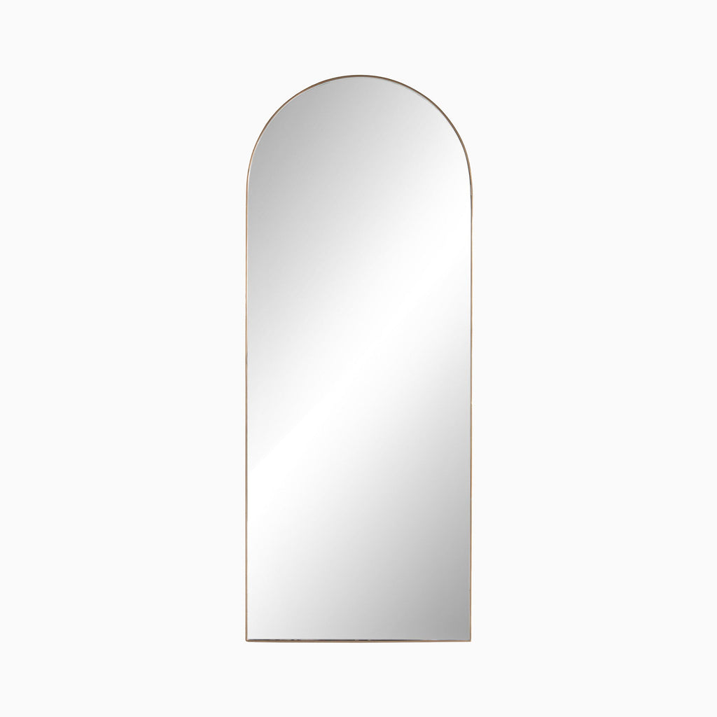 Esmeralda Floor Mirror in Polished Brass