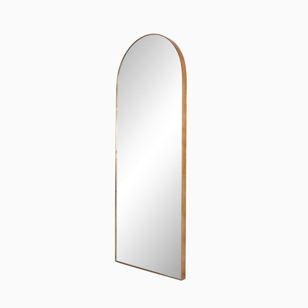 Esmeralda Floor Mirror in Polished Brass