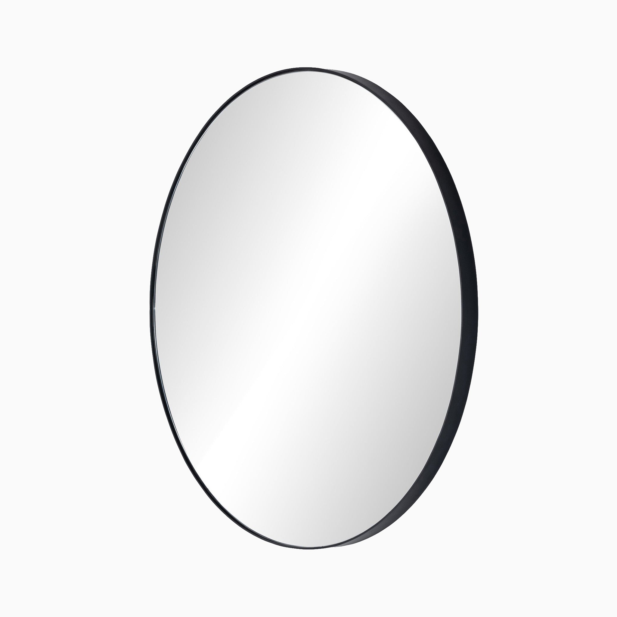 Esmeralda Round Mirror in Iron Matte Black