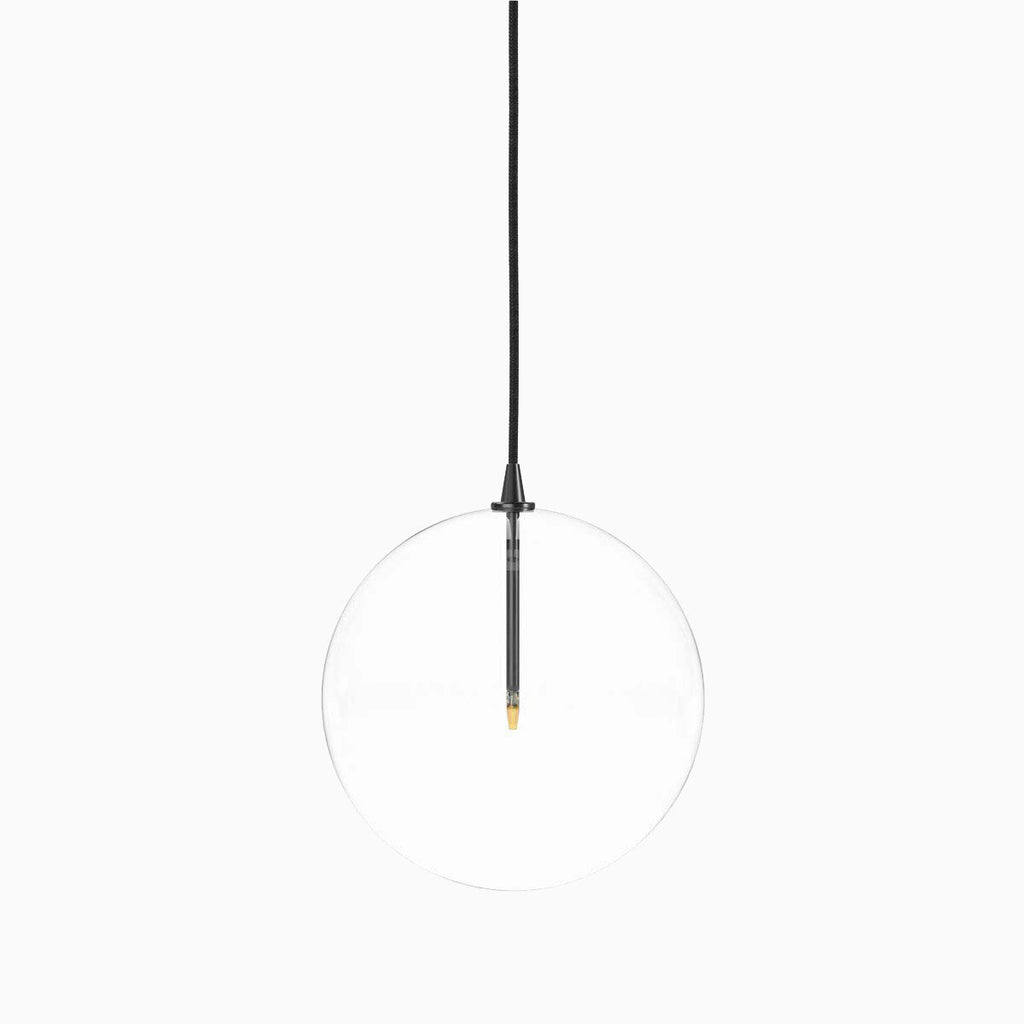Iverson Pendant in 12 Clear Glass & Black Gunmetal