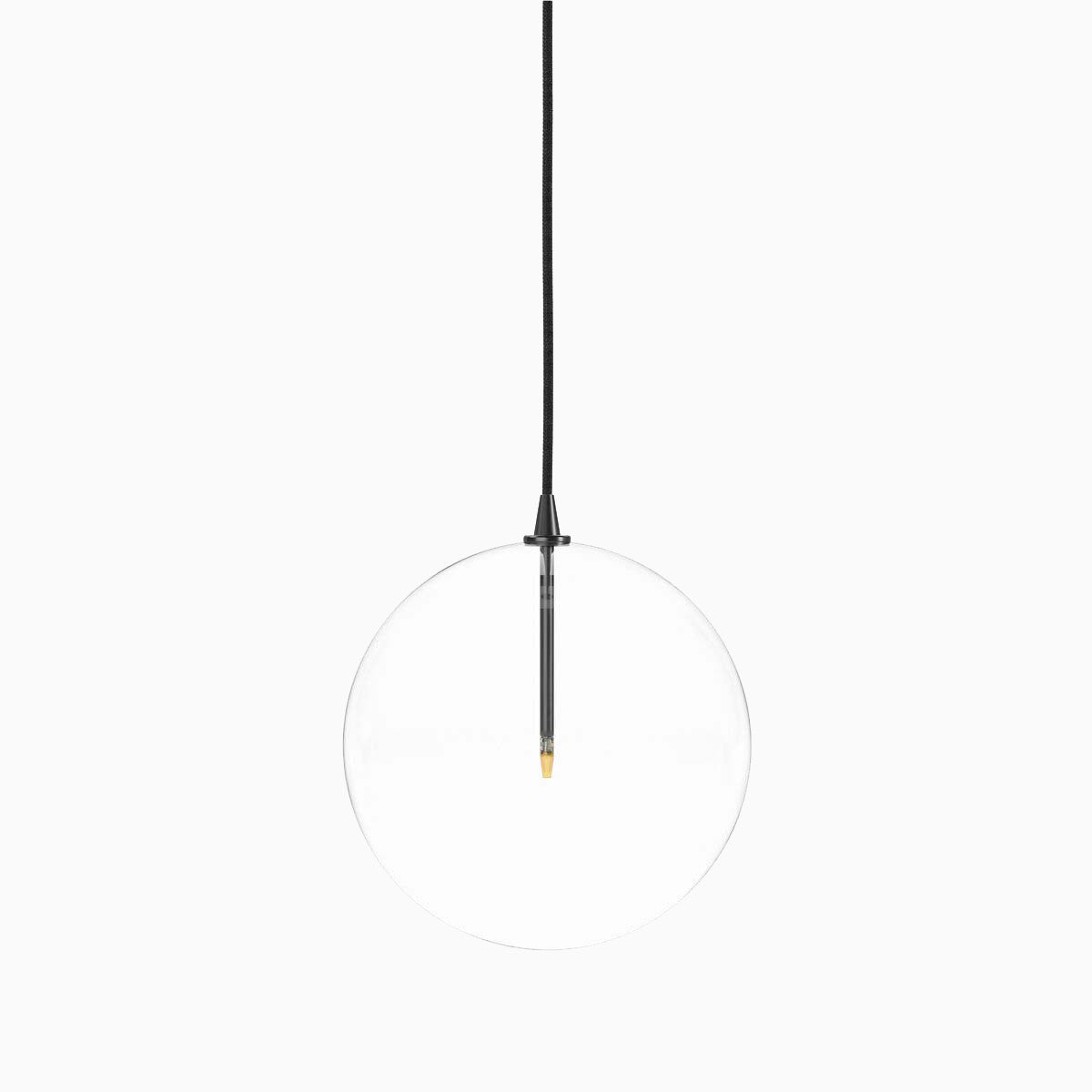 Iverson Pendant in 12 Clear Glass & Black Gunmetal