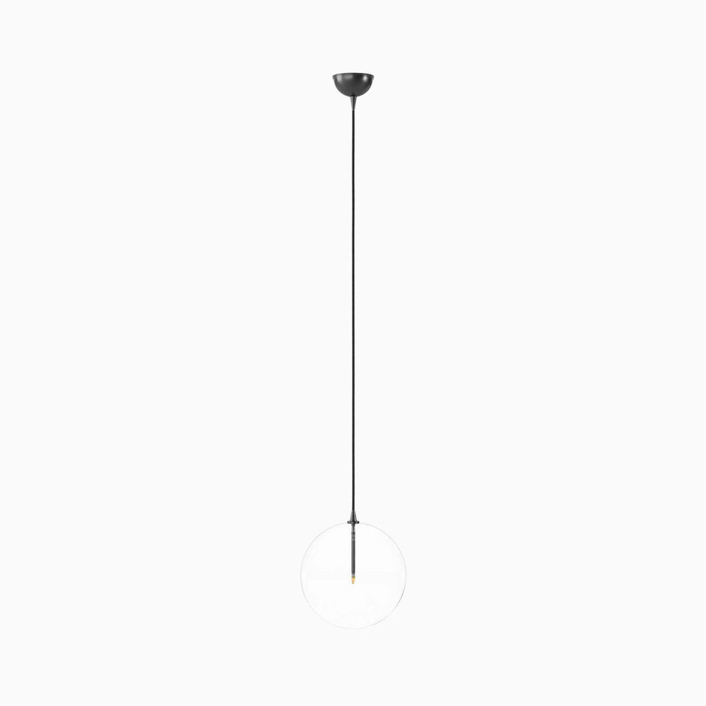 Iverson Pendant in 12 Clear Glass & Black Gunmetal