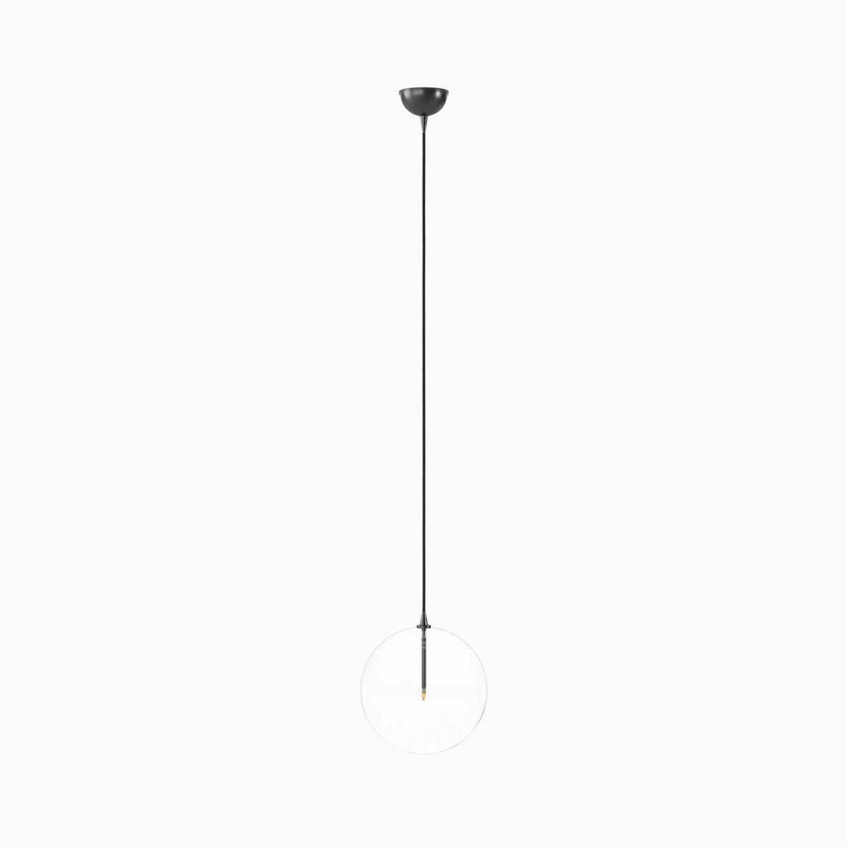 Iverson Pendant in 12 Clear Glass & Black Gunmetal