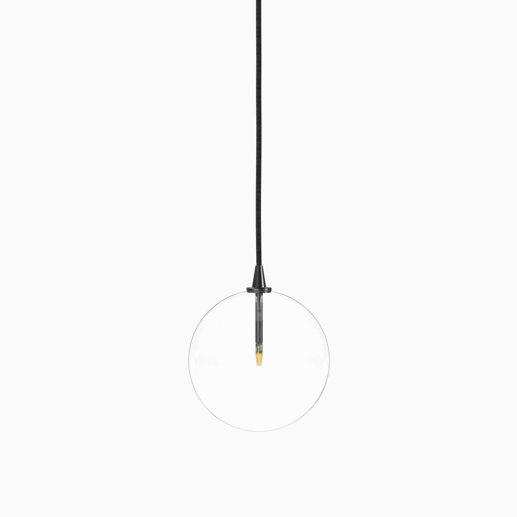 Iverson Pendant in 8 Clear Glass & Black Gunmetal