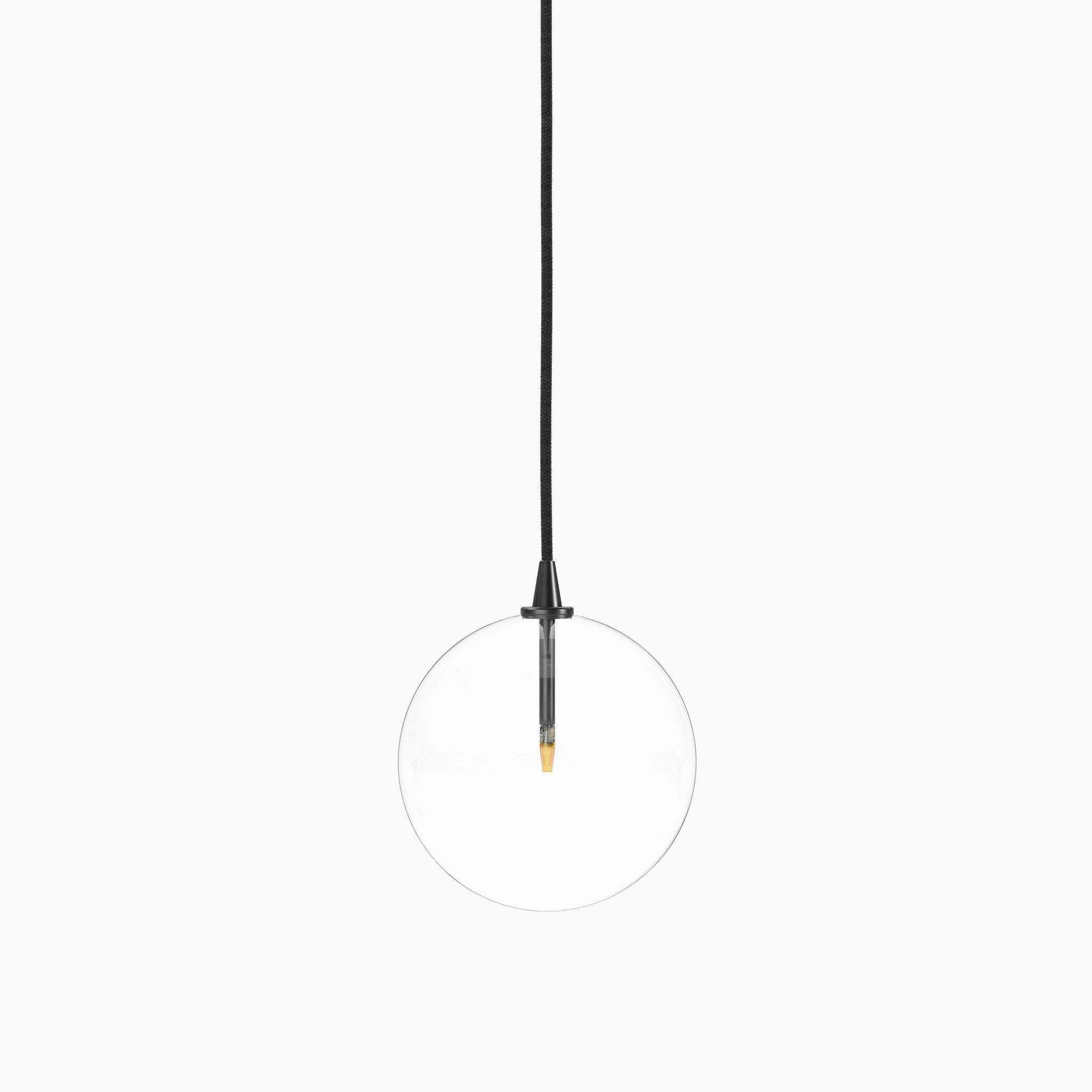 Iverson Pendant in 8 Clear Glass & Black Gunmetal