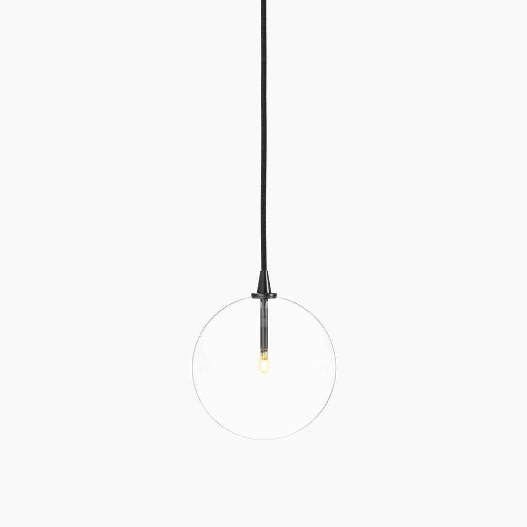 Iverson Pendant in 8 Clear Glass & Black Gunmetal