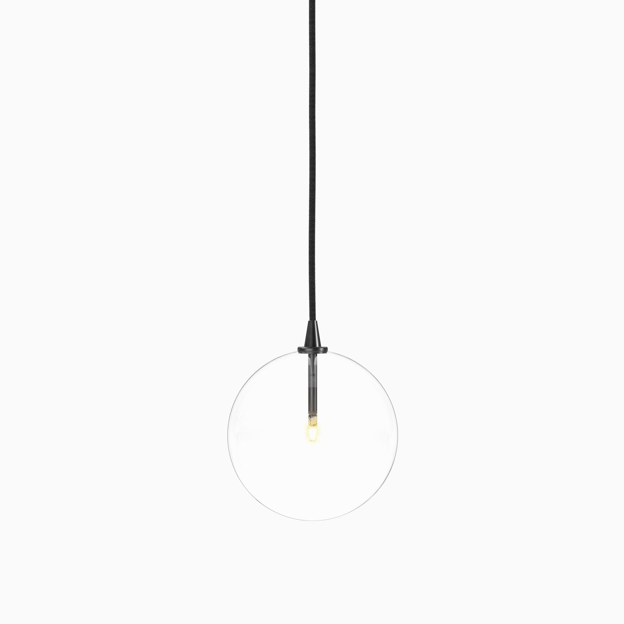 Iverson Pendant in 8 Clear Glass & Black Gunmetal
