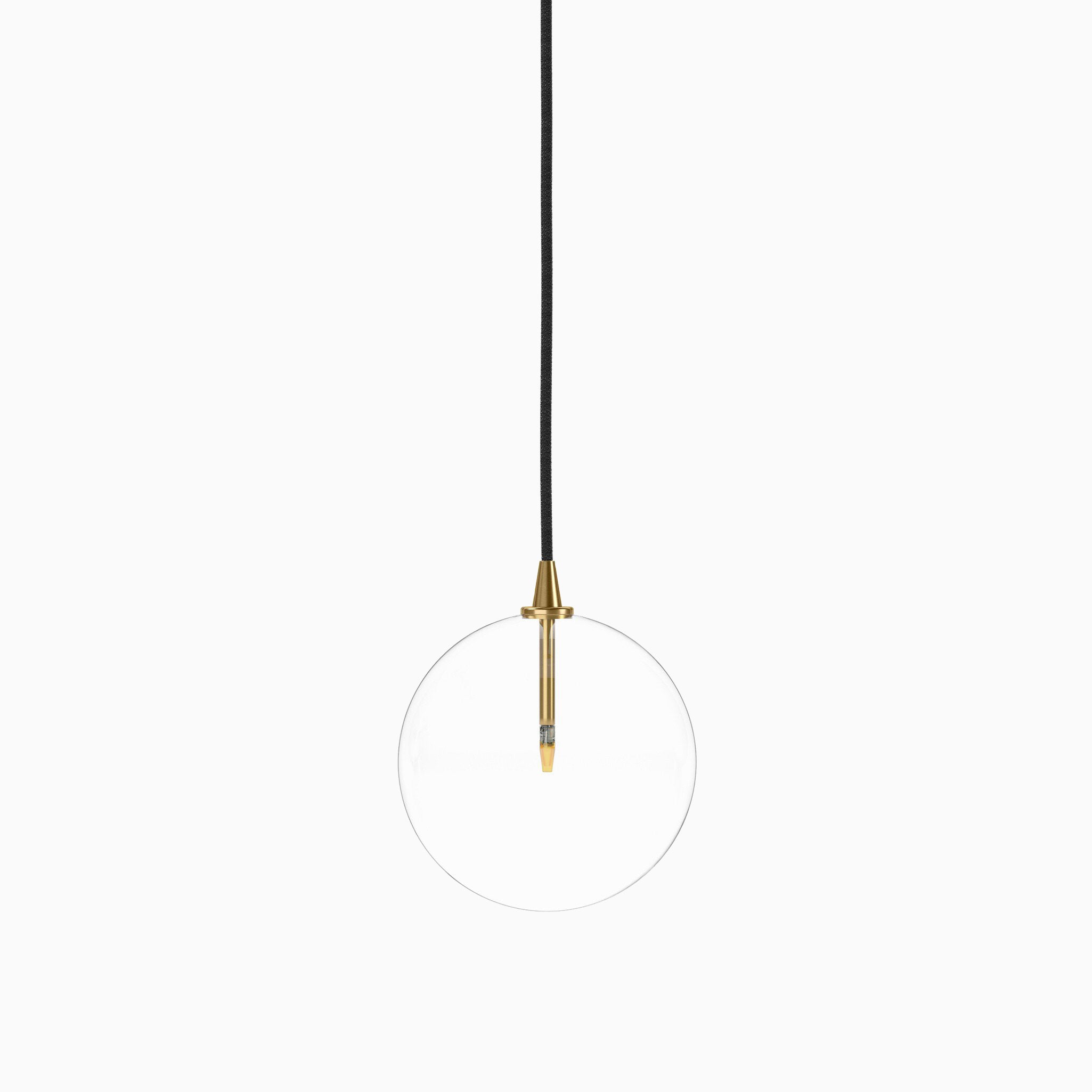 Iverson Pendant in 8 Clear Glass & Burnished Brass