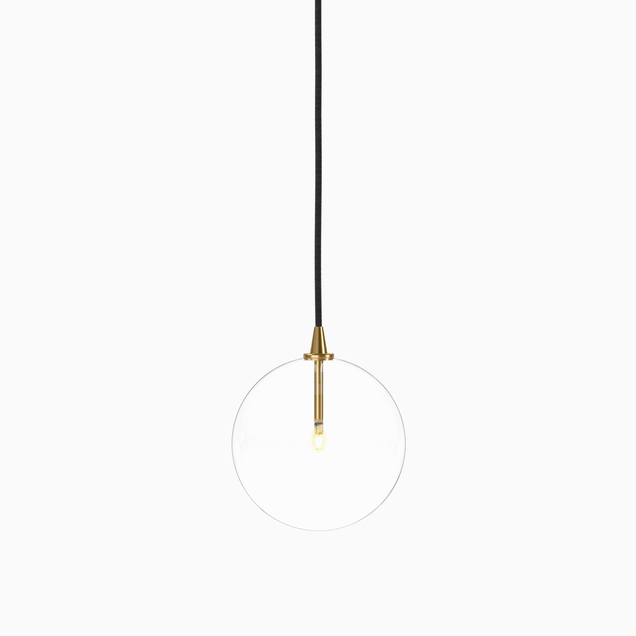 Iverson Pendant in 8 Clear Glass & Burnished Brass