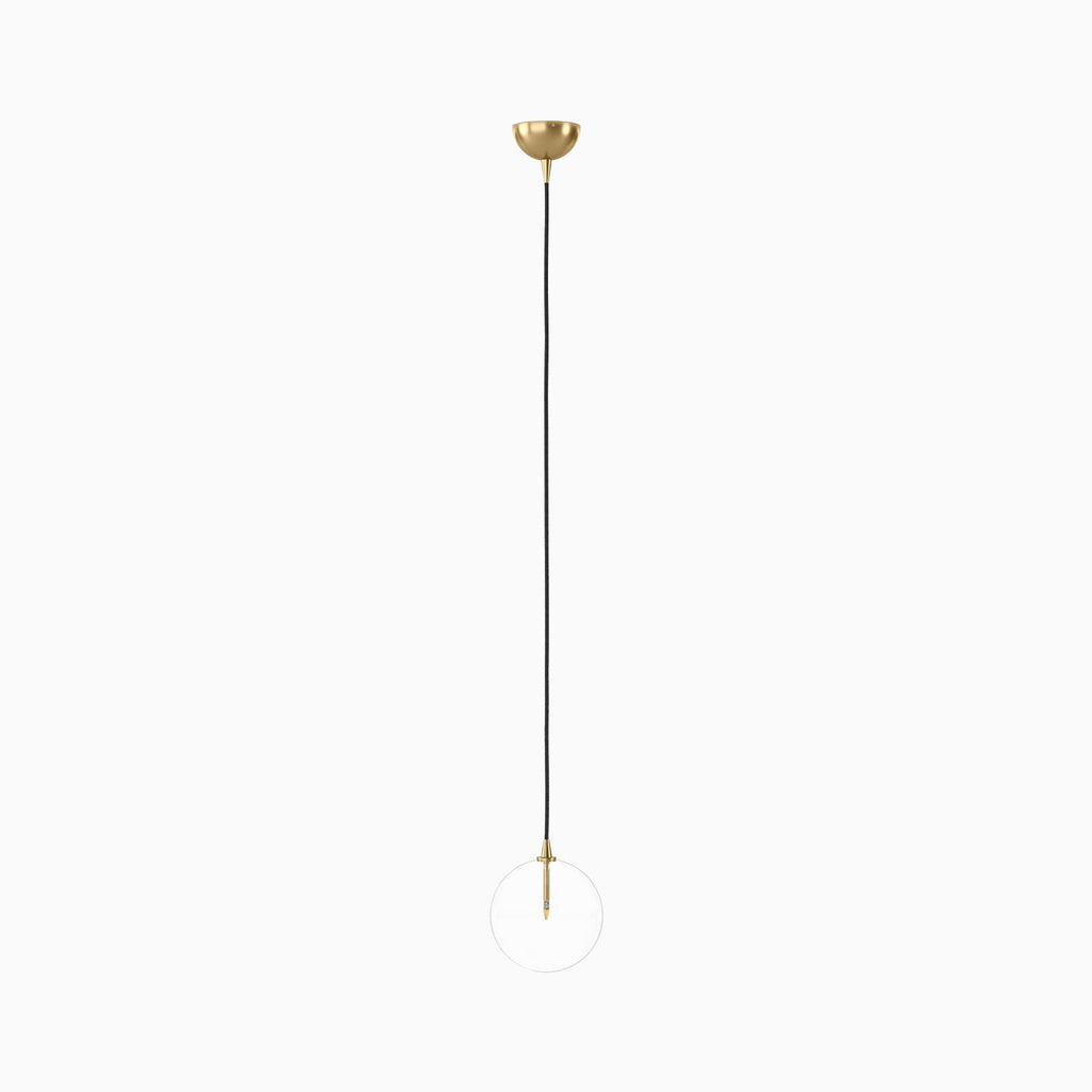 Iverson Pendant in 8 Clear Glass & Burnished Brass