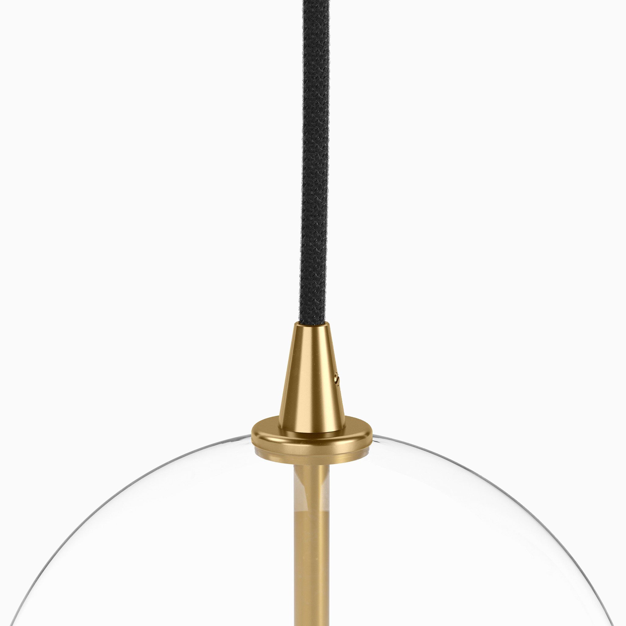 Iverson Pendant in 8 Clear Glass & Burnished Brass