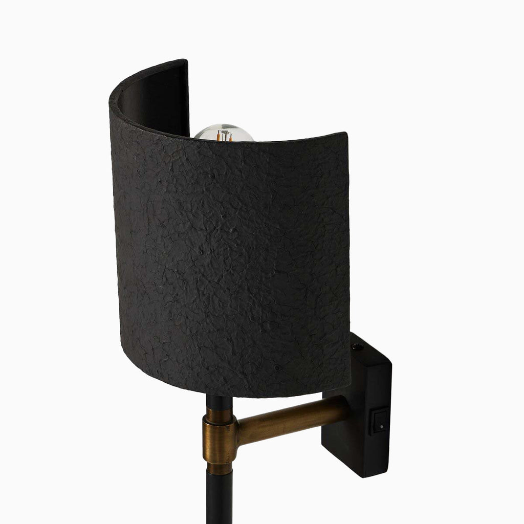 Kyrie Wall Sconce in Matte Black Plaster