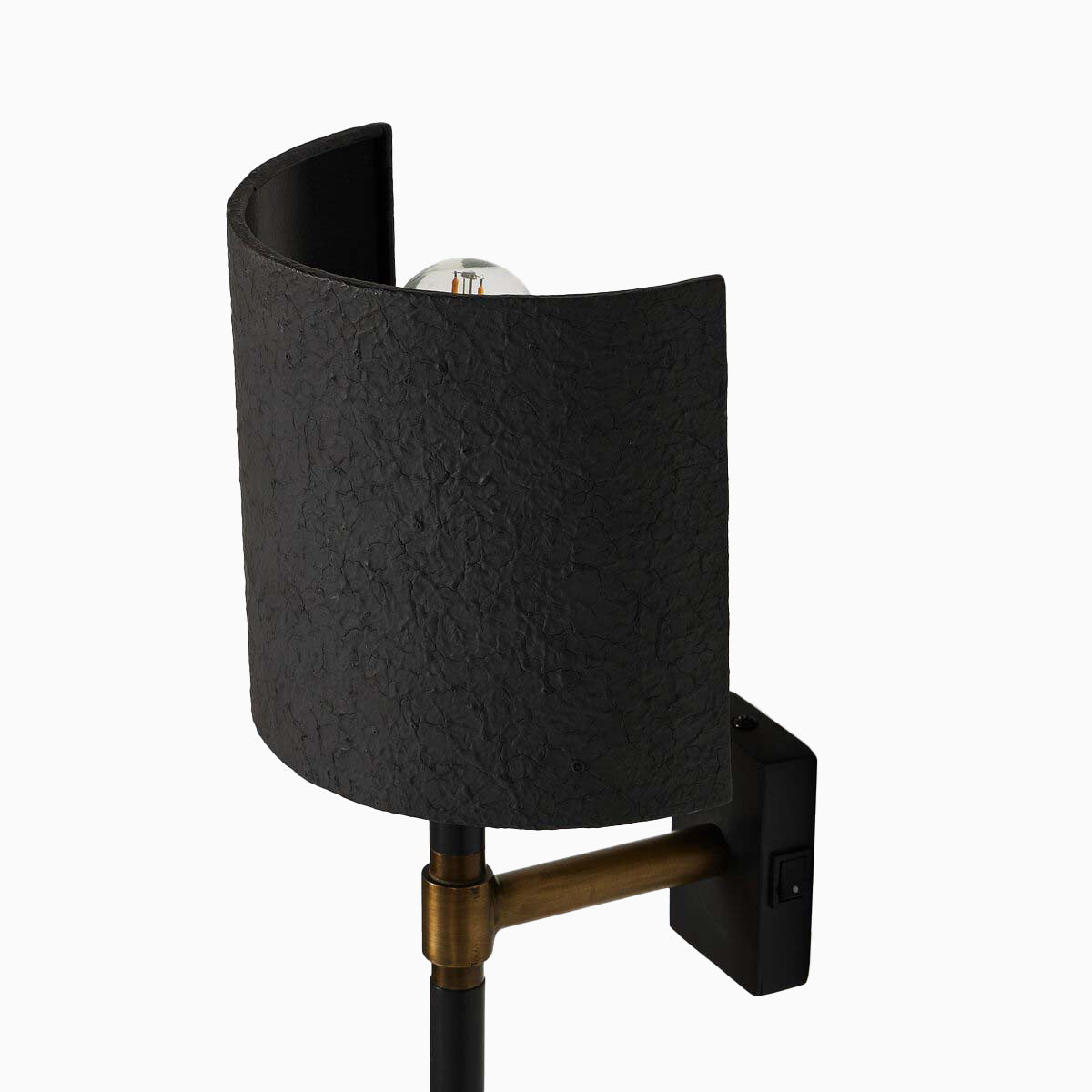 Kyrie Wall Sconce in Matte Black Plaster