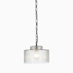 Reginald Pendant in Clear Reeded Glass