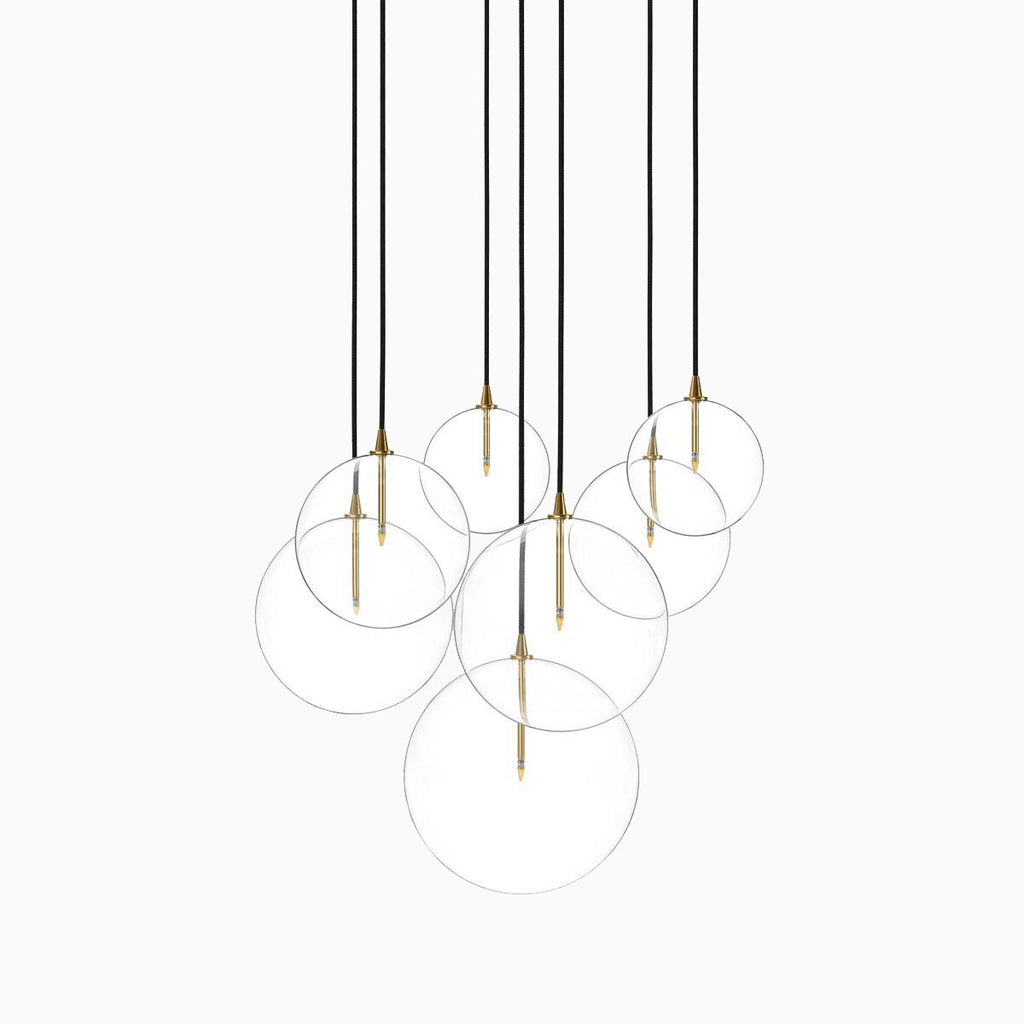 Walsh 7-Light Chandelier in Clear Glass & Burnished Brass