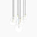 Walsh 7-Light Chandelier in Clear Glass & Burnished Brass