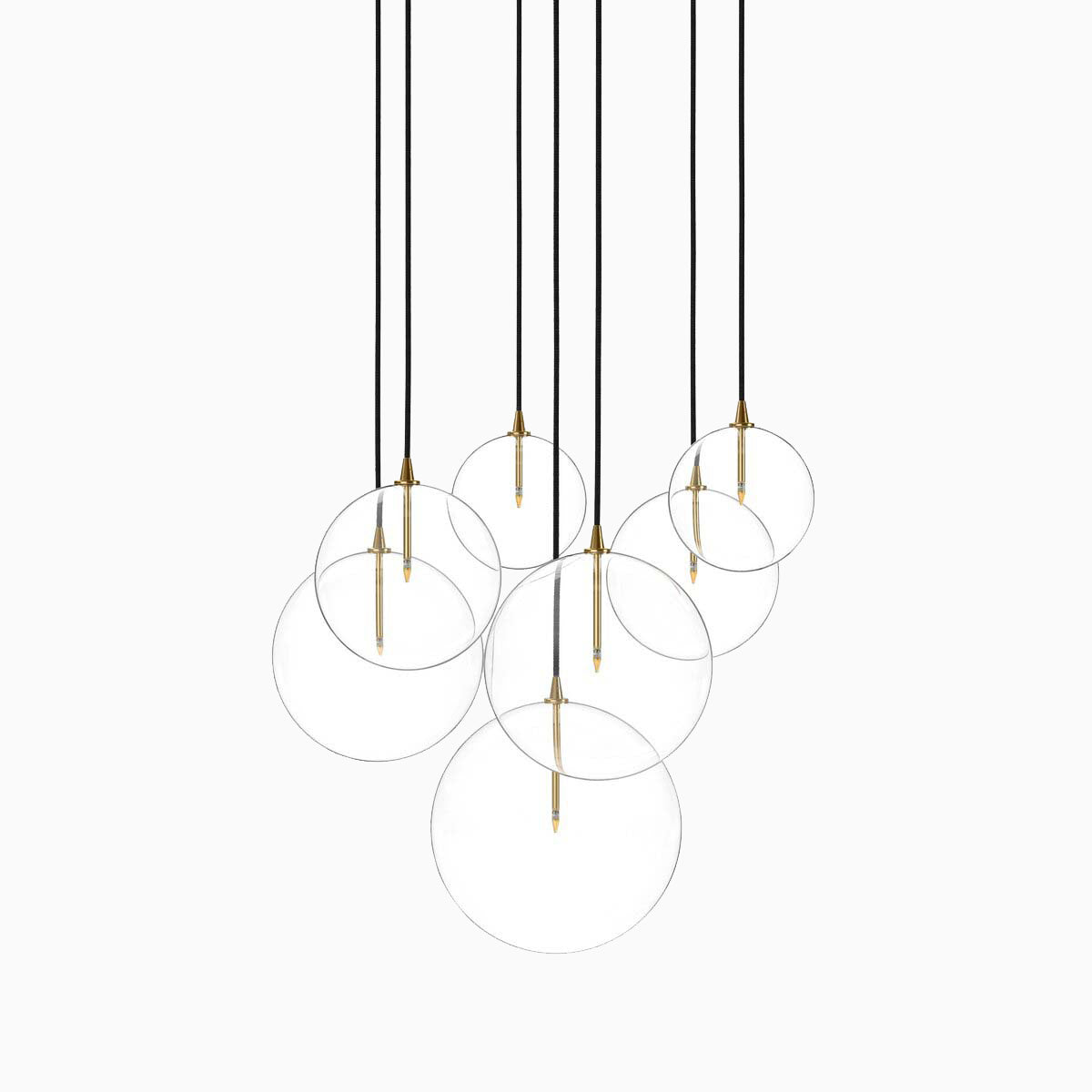 Walsh 7-Light Chandelier in Clear Glass & Burnished Brass