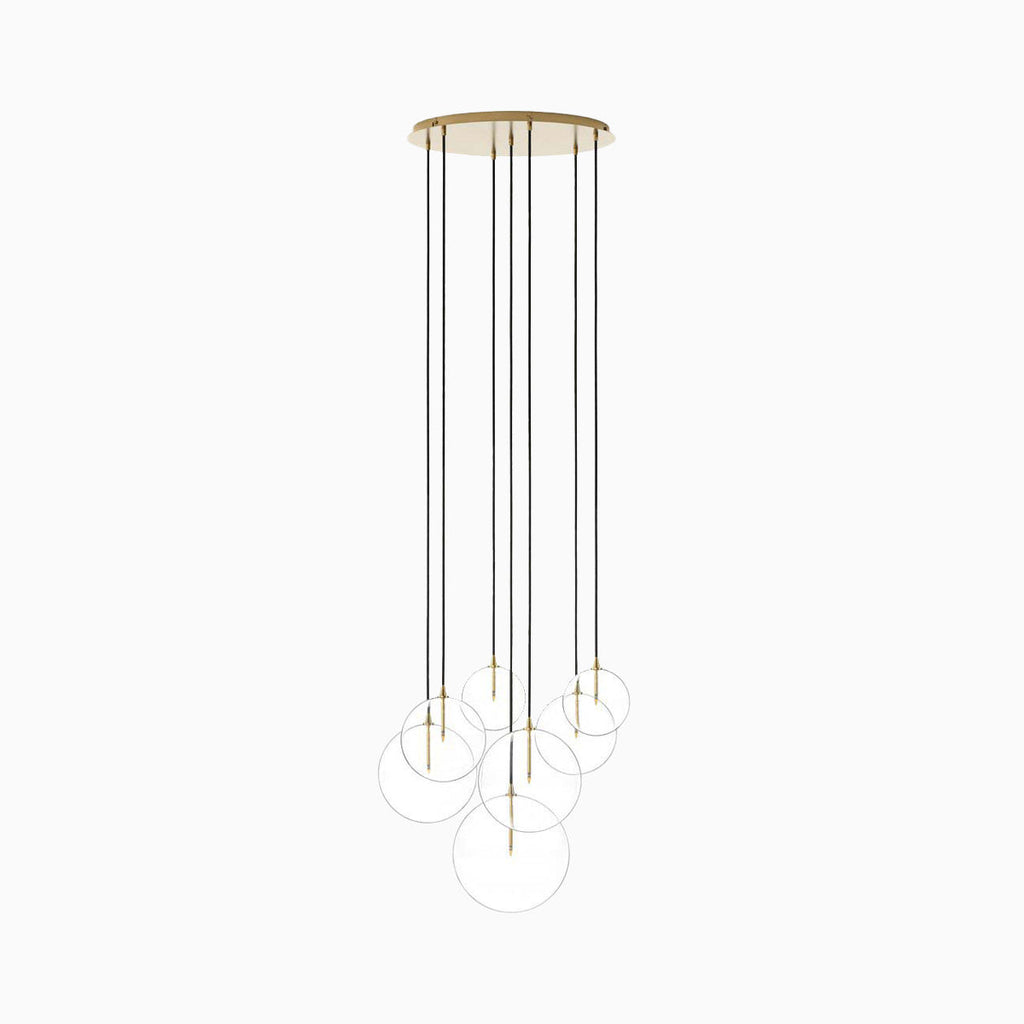 Walsh 7-Light Chandelier in Clear Glass & Burnished Brass