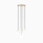 Walsh 7-Light Chandelier in Clear Glass & Burnished Brass