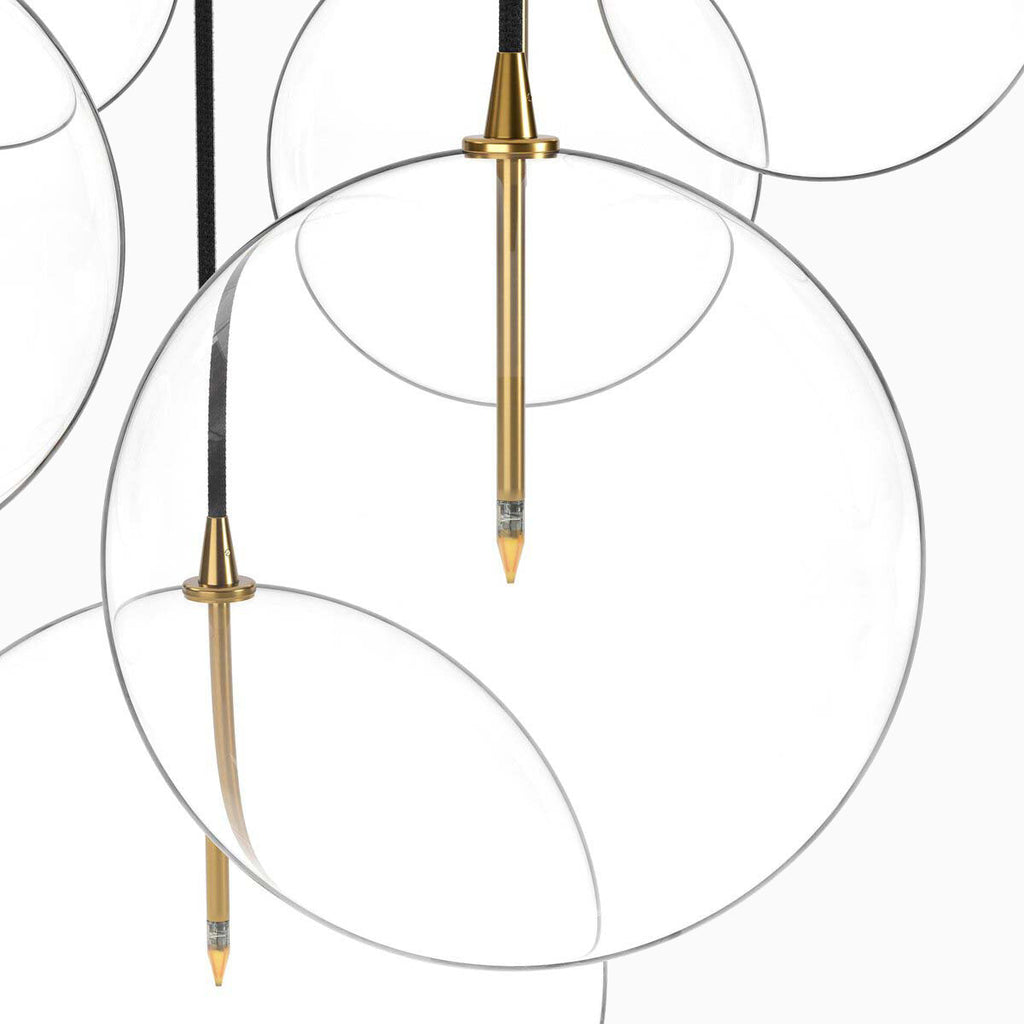 Walsh 7-Light Chandelier in Clear Glass & Burnished Brass