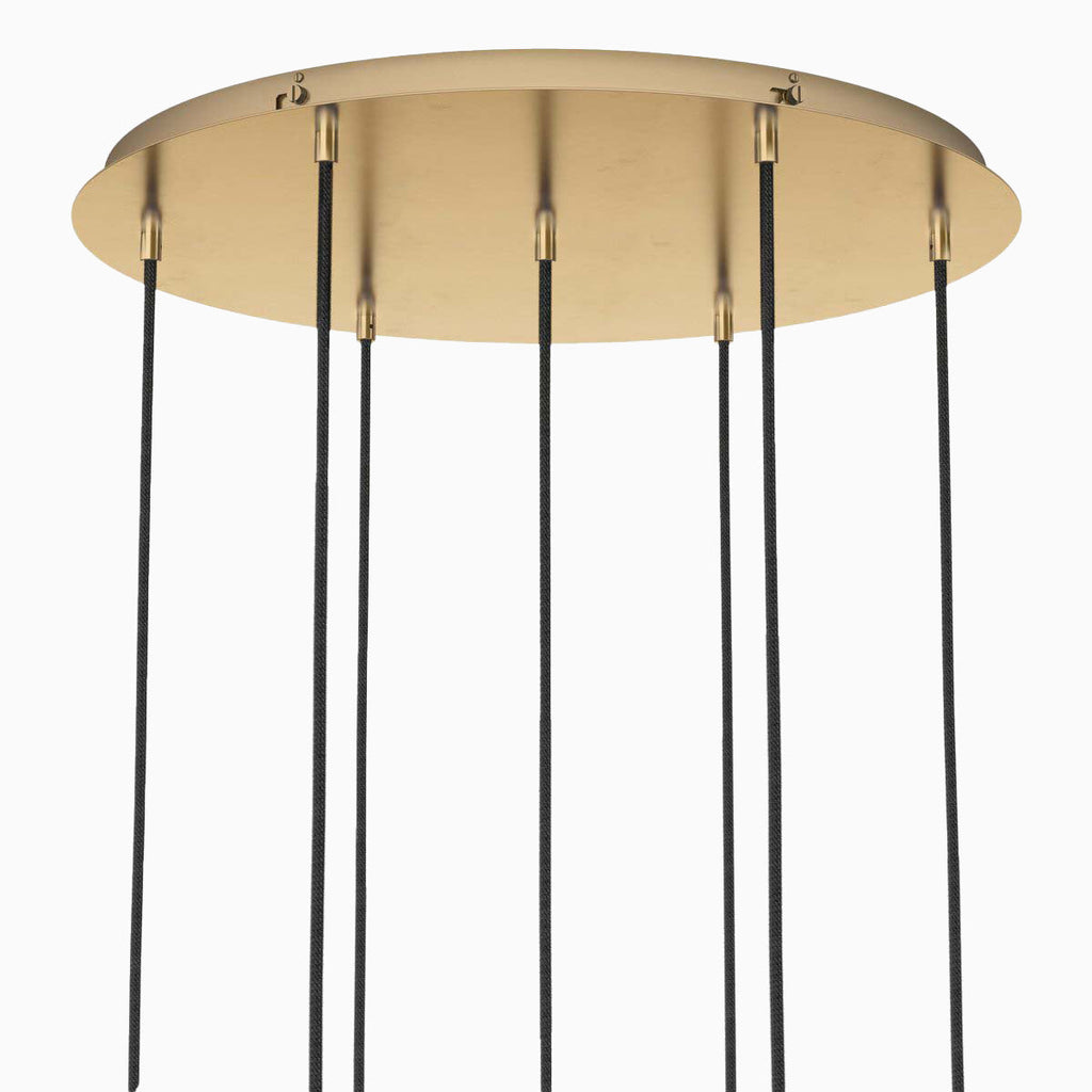 Walsh 7-Light Chandelier in Clear Glass & Burnished Brass