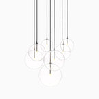 Walsh 7-Light Chandelier in Clear Glass & Black Gunmetal