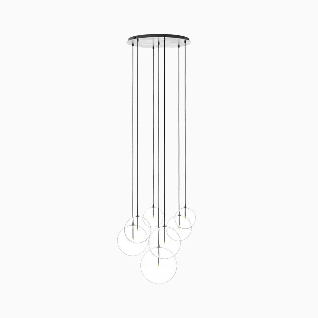 Walsh 7-Light Chandelier in Clear Glass & Black Gunmetal