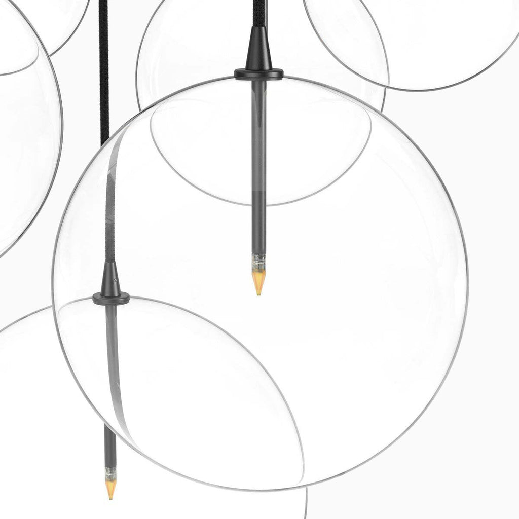 Walsh 7-Light Chandelier in Clear Glass & Black Gunmetal