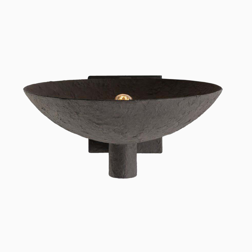 Zia Wall Sconce in Matte Black Plaster