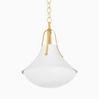 Caruso 16 Pendant in Vintage Gold Leaf / White Plaster