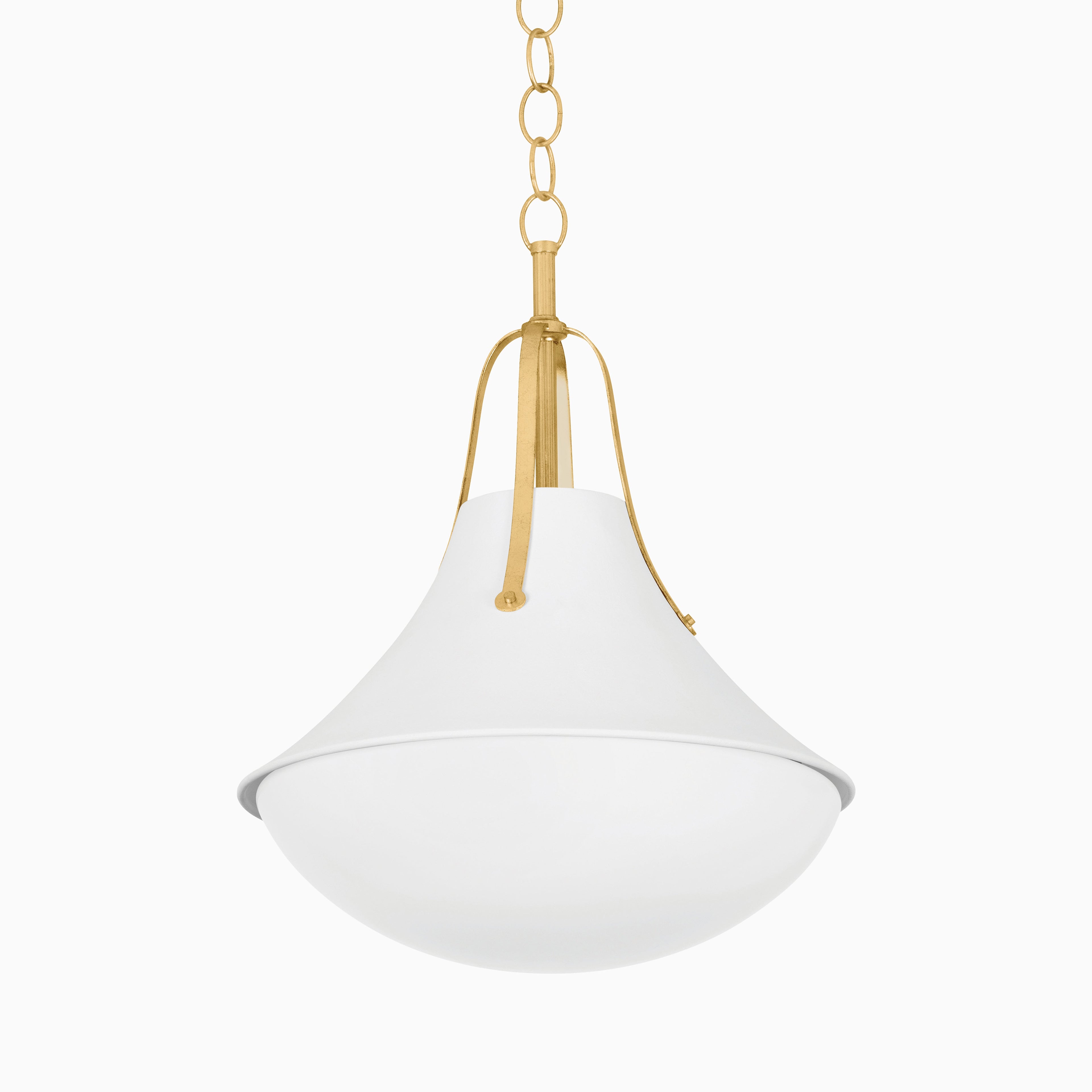 Caruso 16 Pendant in Vintage Gold Leaf / White Plaster