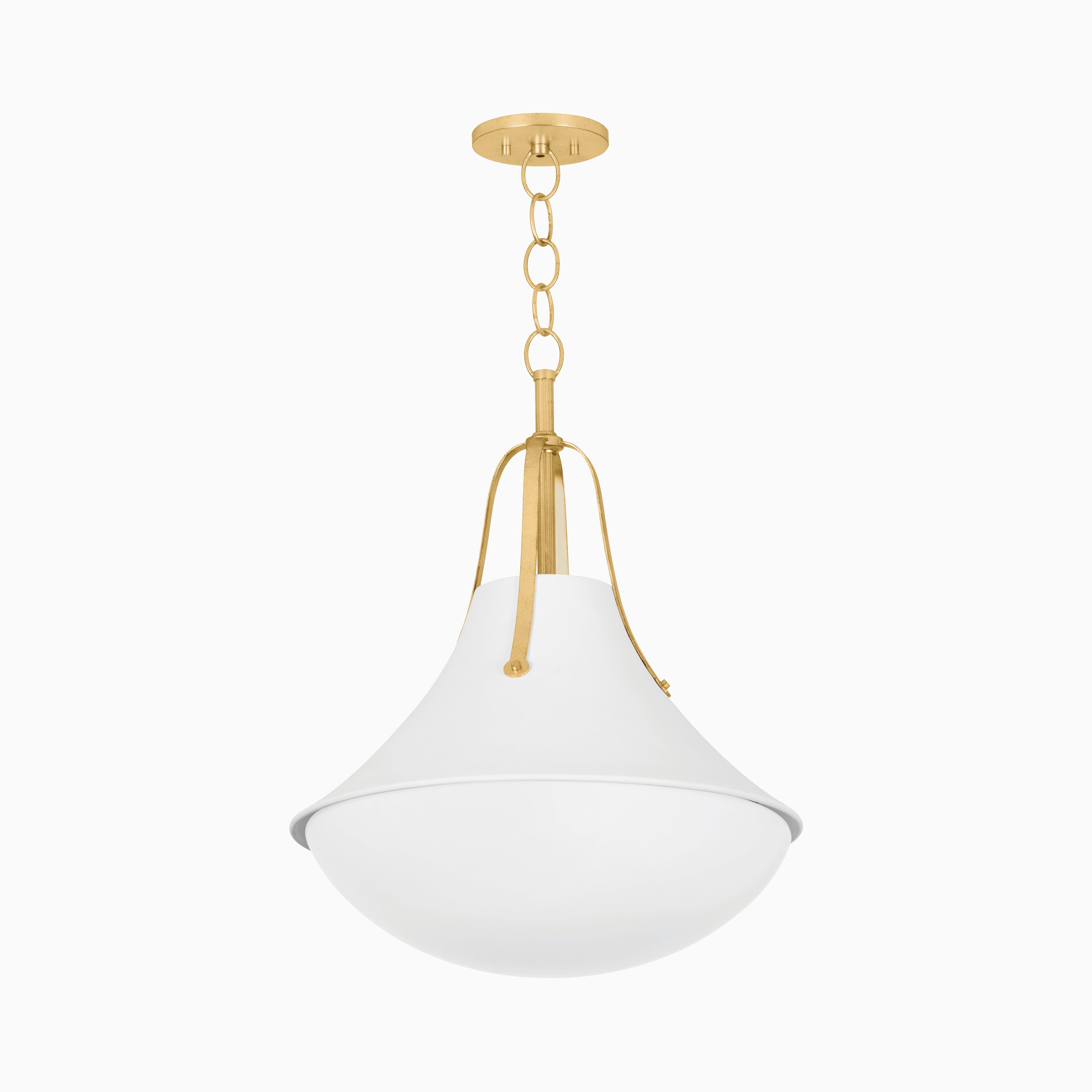 Caruso 16 Pendant in Vintage Gold Leaf / White Plaster