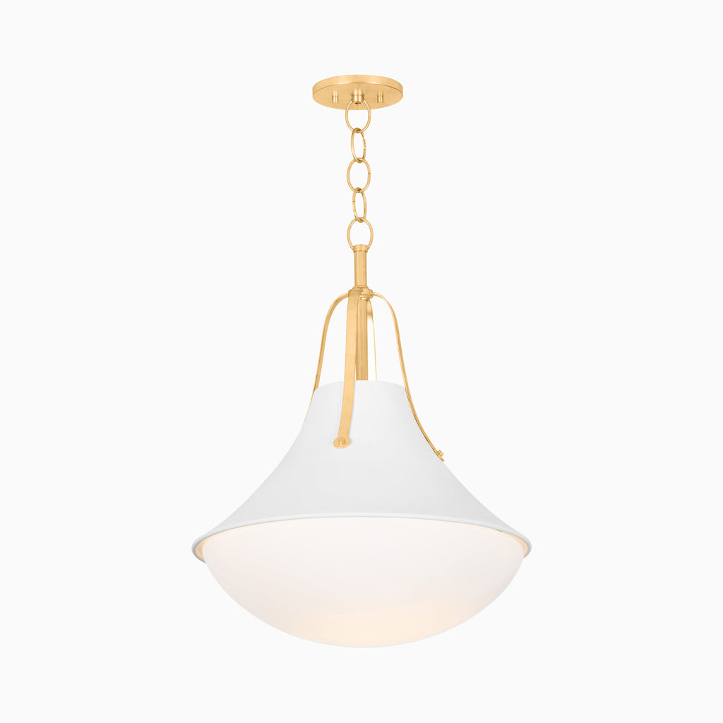 Caruso 16 Pendant in Vintage Gold Leaf / White Plaster