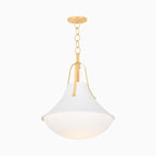Caruso 16 Pendant in Vintage Gold Leaf / White Plaster