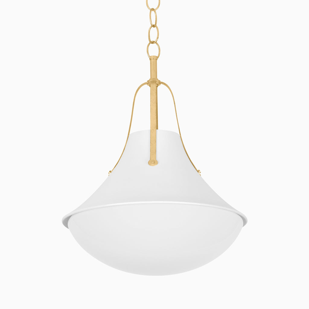 Caruso 20 Pendant in Vintage Gold Leaf / White Plaster