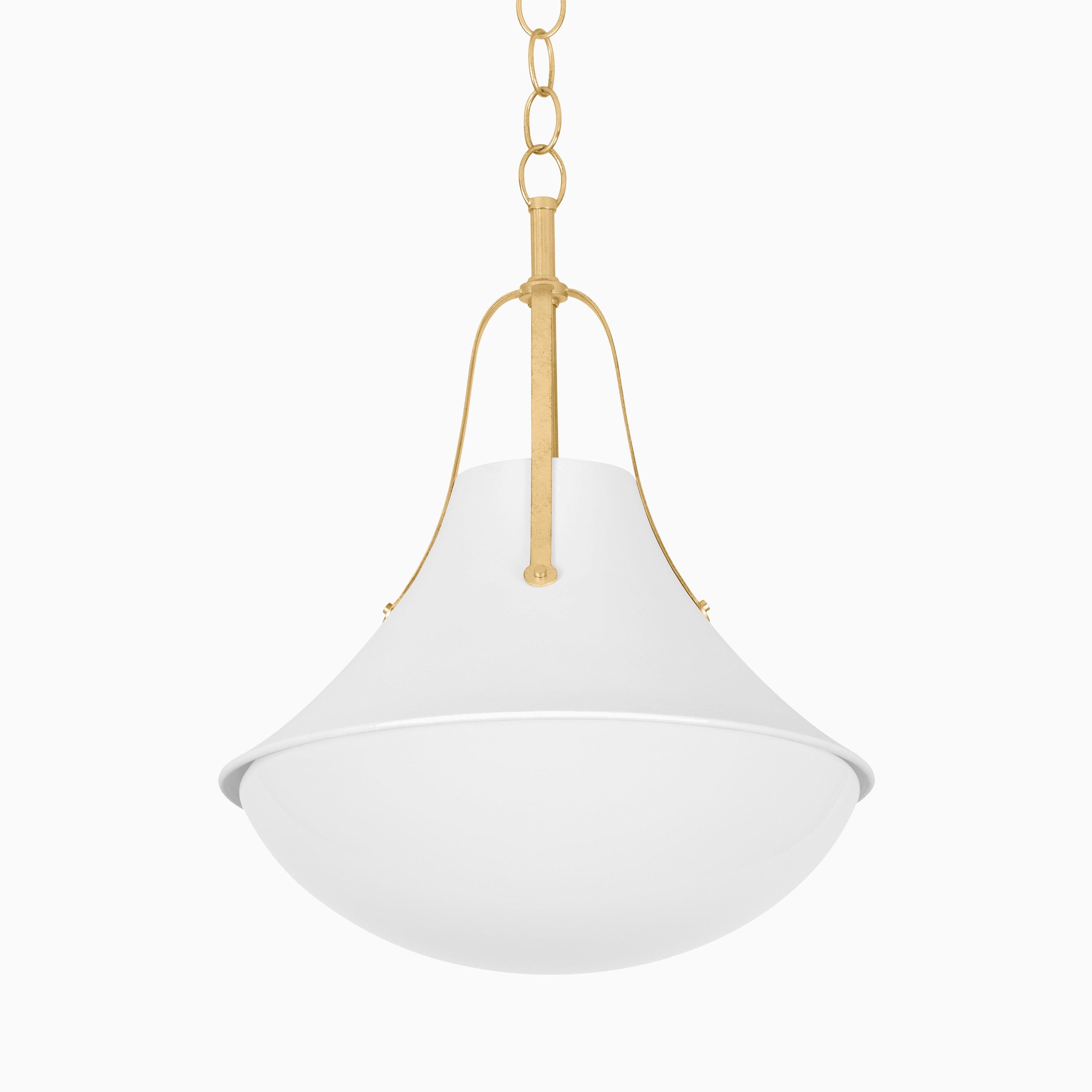 Caruso 20 Pendant in Vintage Gold Leaf / White Plaster