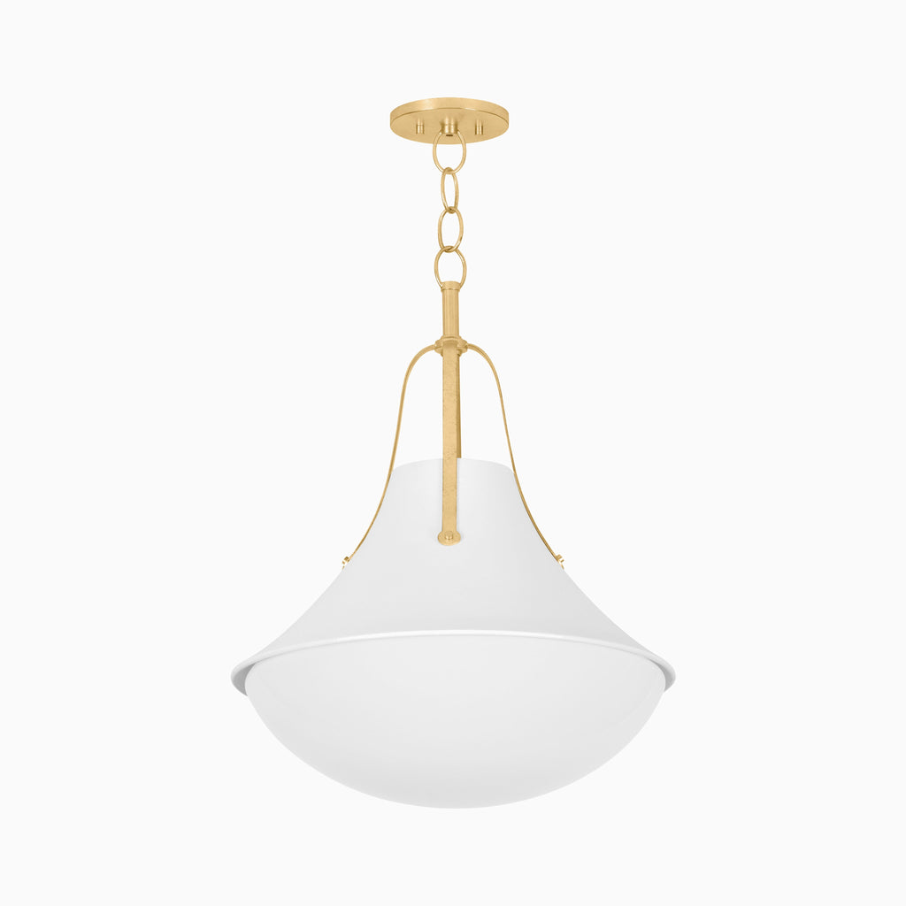 Caruso 20 Pendant in Vintage Gold Leaf / White Plaster