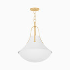 Caruso 20 Pendant in Vintage Gold Leaf / White Plaster