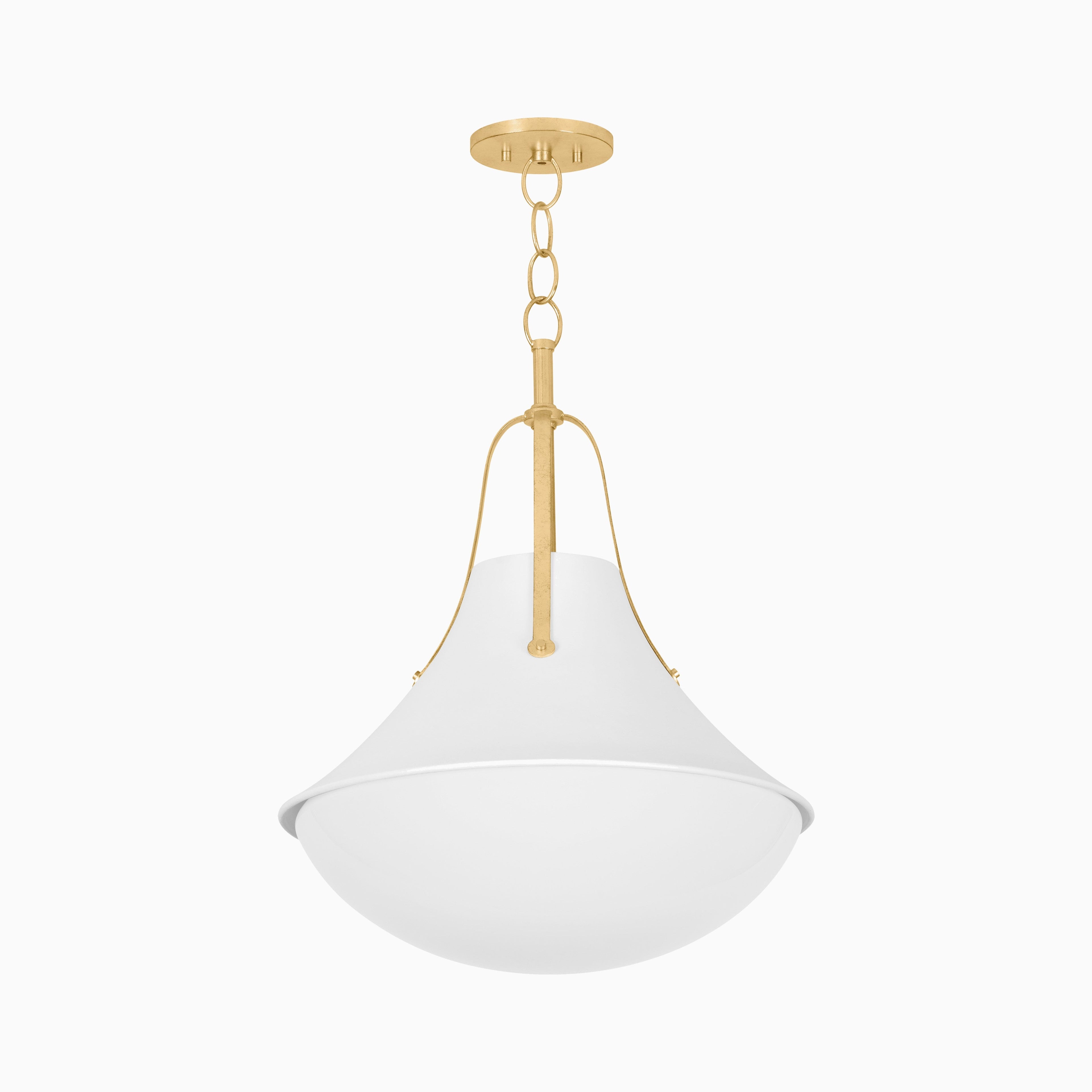 Caruso 20 Pendant in Vintage Gold Leaf / White Plaster
