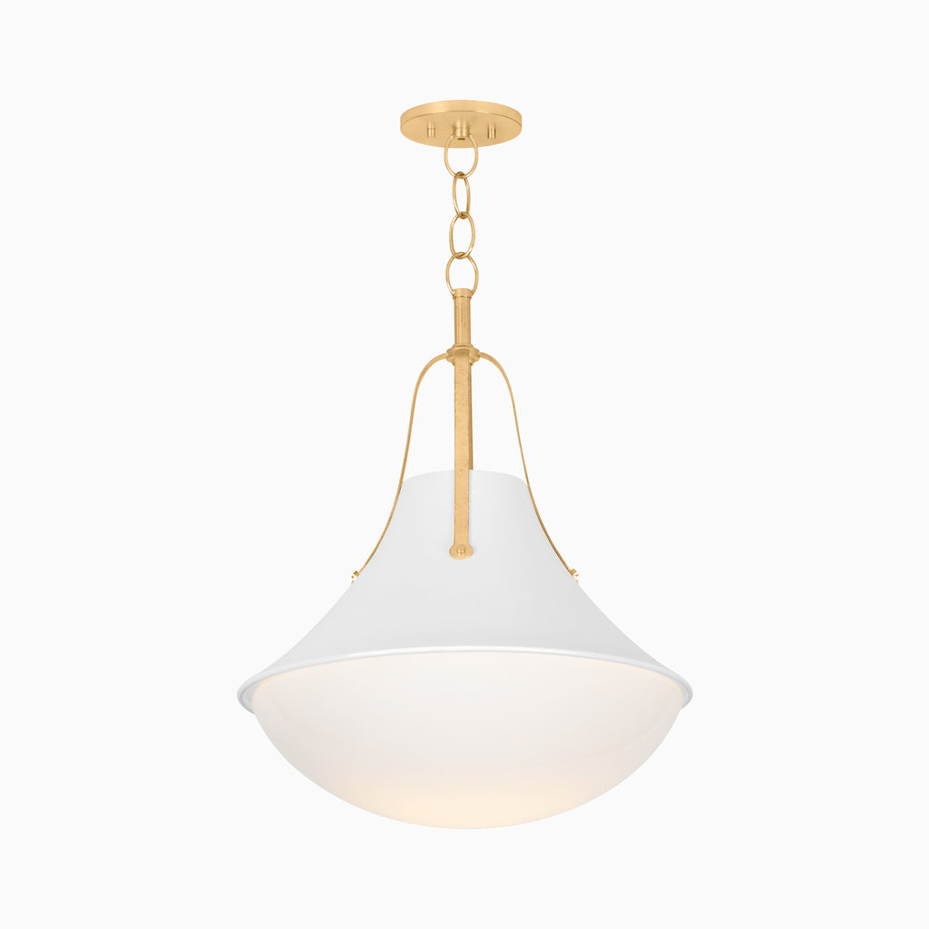 Caruso 20 Pendant in Vintage Gold Leaf / White Plaster