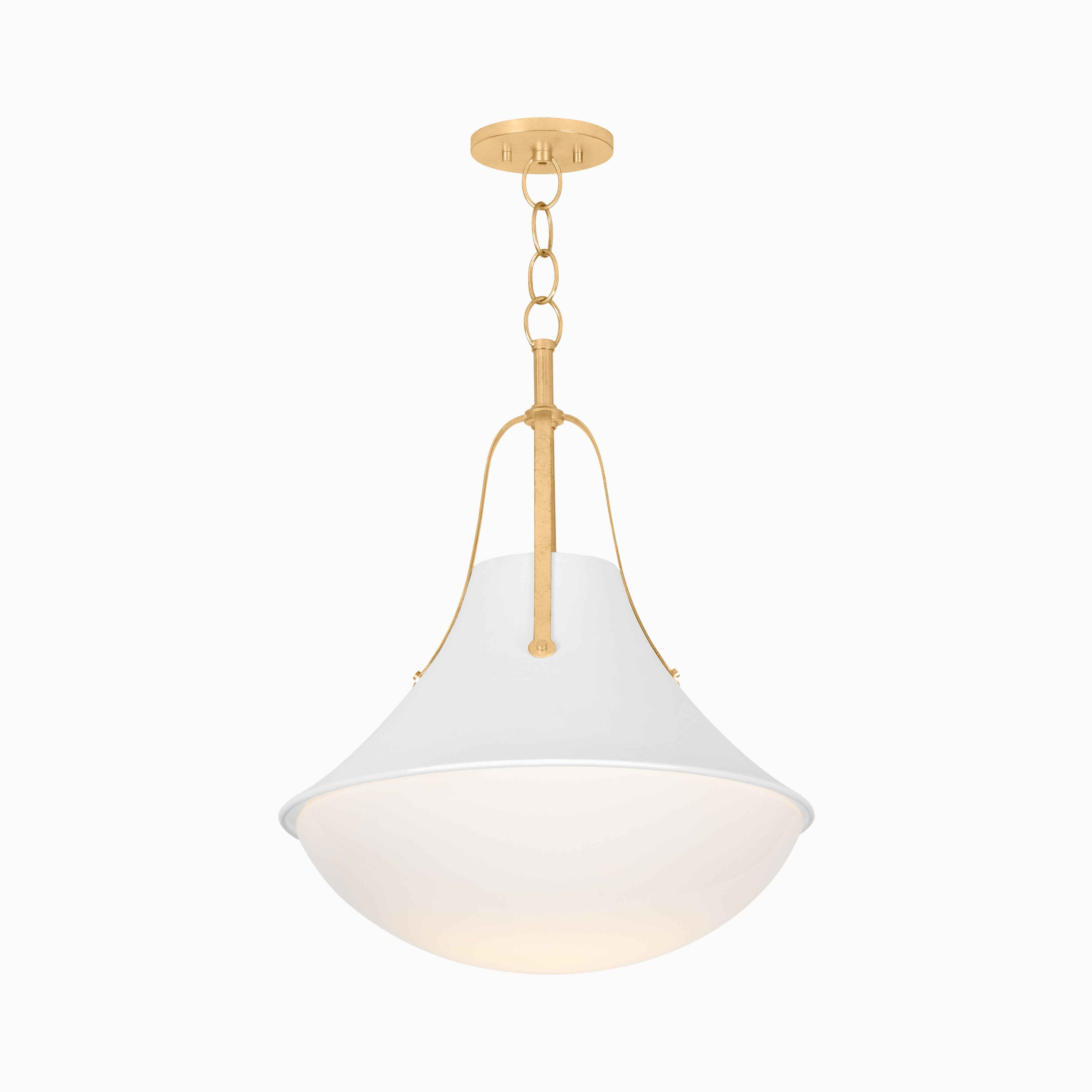 Caruso 20 Pendant in Vintage Gold Leaf / White Plaster