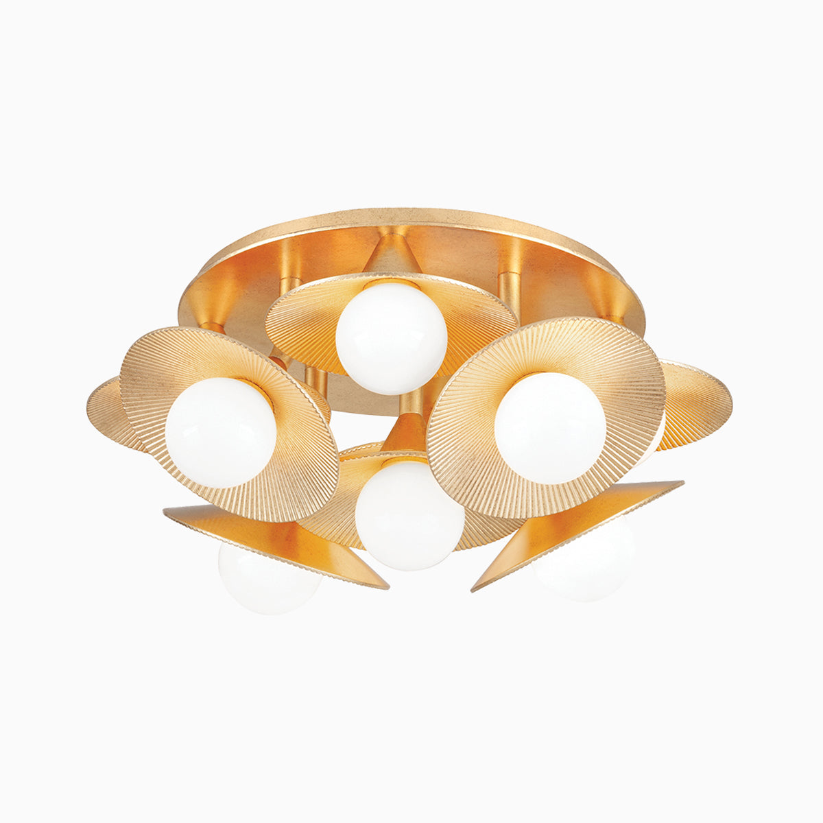 Cressida Semi-Flush in Vintage Gold Leaf