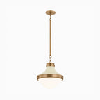 Grady Pendant in Patina Brass and Soft Sand